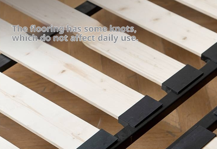 Poplar Solid Wood Floating Soft Bed, Vintage with Light