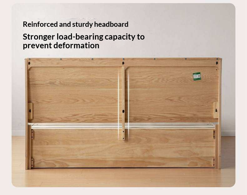 Oak Solid Wood Box Bed — Modern Minimalist Design