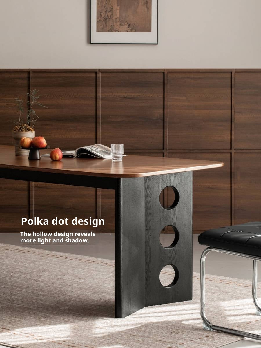 Black Walnut, Ash Solid Wood Retrо Dining Table