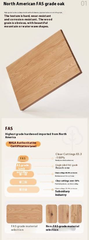 Oak Solid Wood Cream Style Study Bookcase