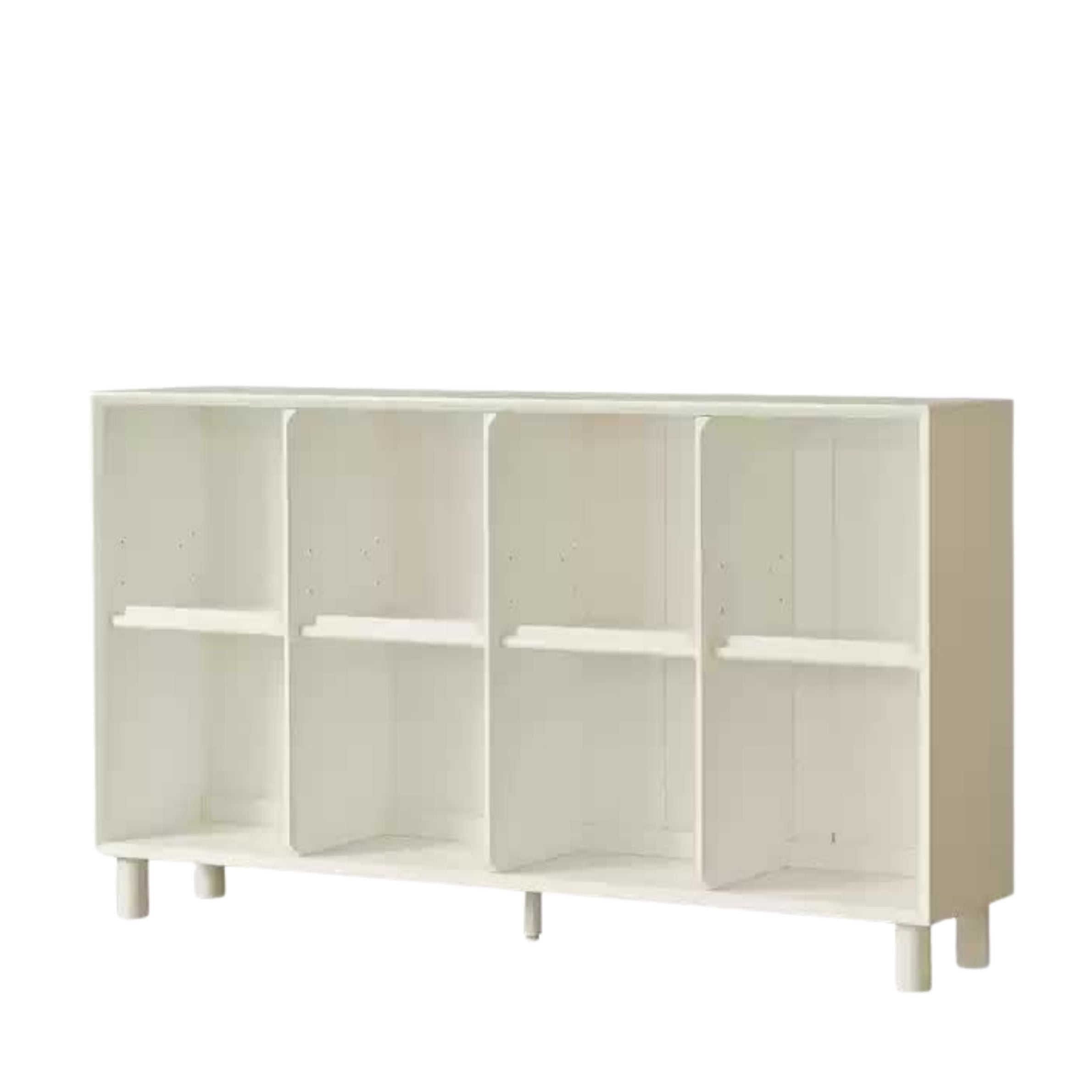 Rubber Solid Wood Cream Style Bookcase.