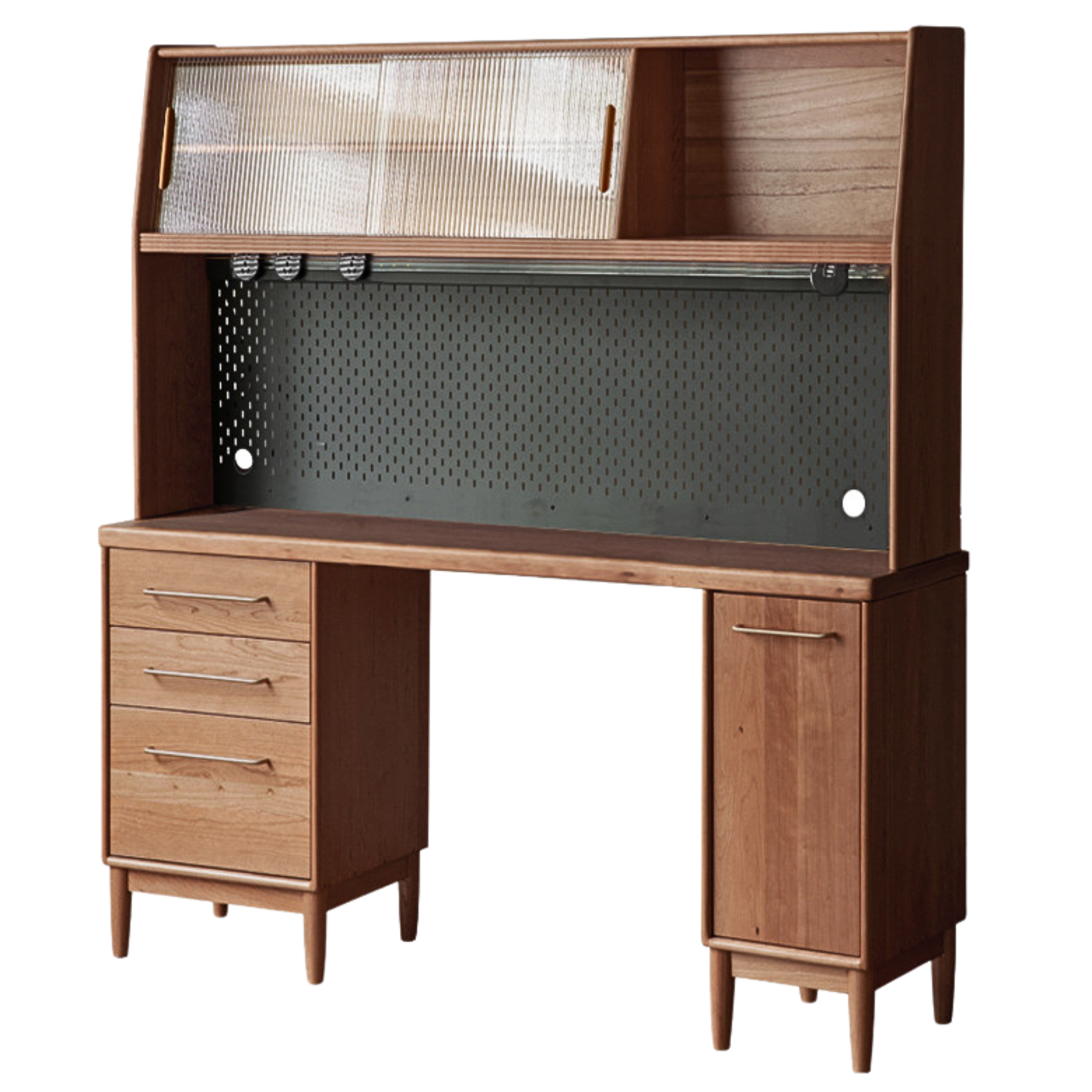 Cherry, Oak Solid Wood, Solid RubberWood Japanese Style Buffet Cabinet