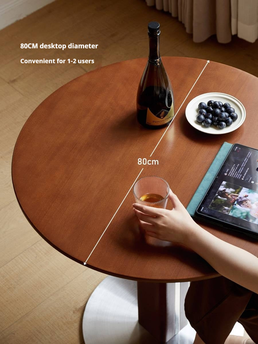 Poplar Solid Wood Vintage Round Bauhaus Style Dining Table