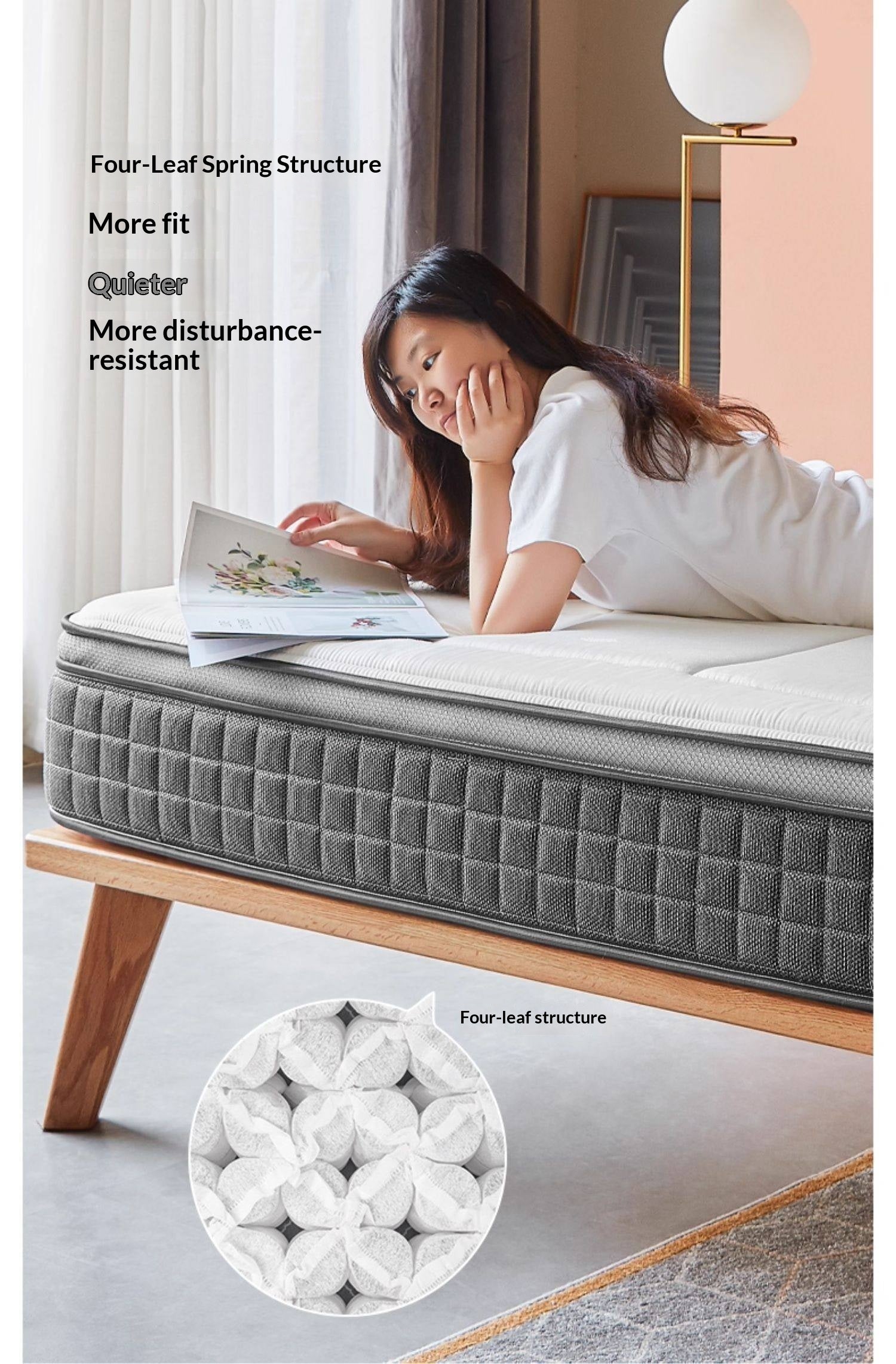 Latex Zero-Glue Mattress with Natural Jute Cover — Eco-Friendly, Soft, Thick Mattress with Independent Springs