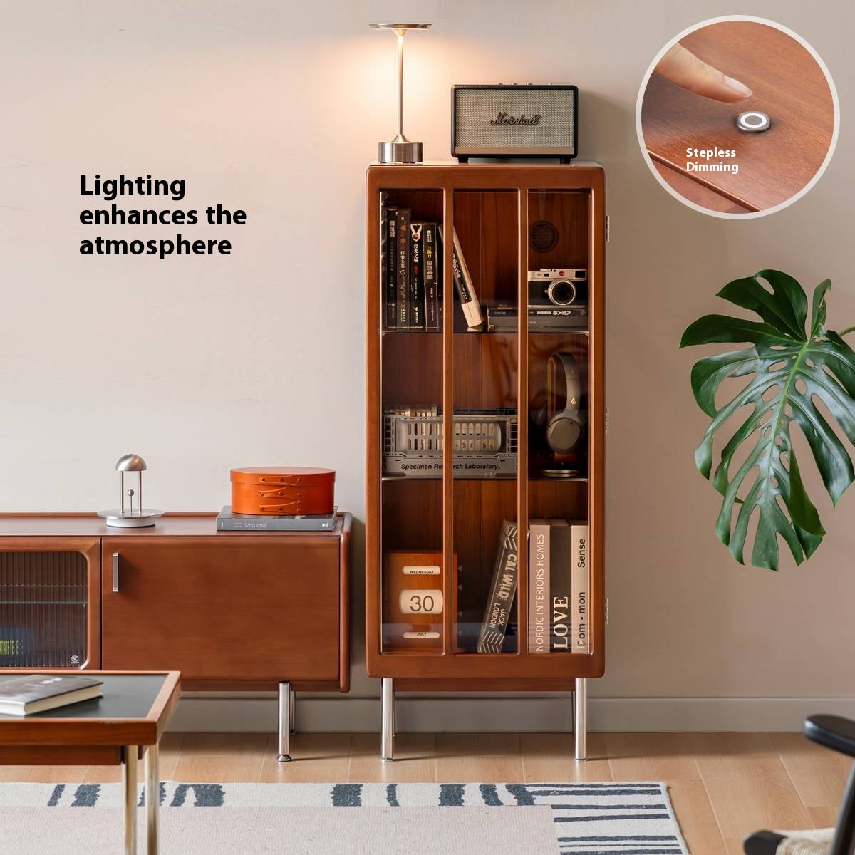 Poplar Solid Wood Bauhaus Style Side Cabinet.