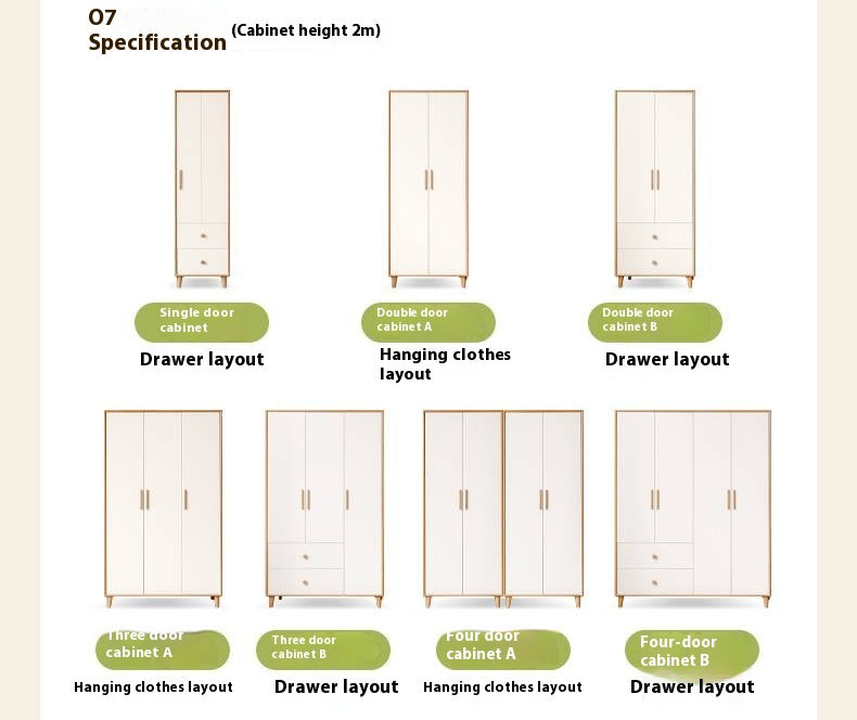 Oak Solid Wood Modern Wardrobe.