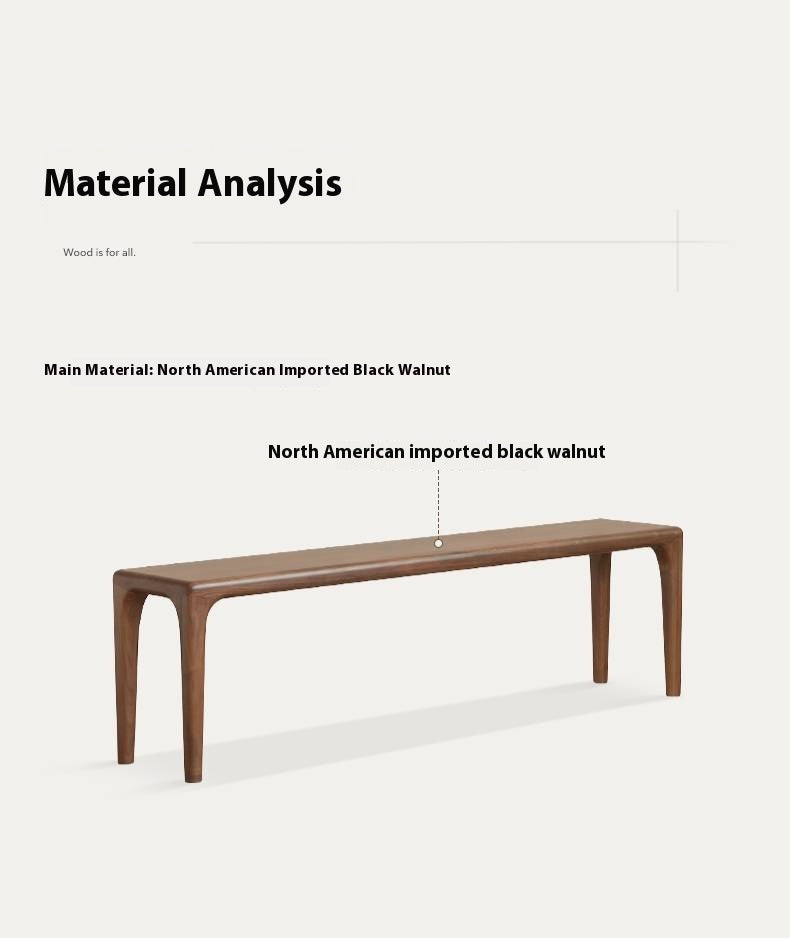 Black Walnut Solid Wood Light Luxury Style Bench.