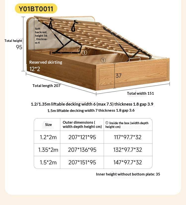 Oak, Rubberwood,Beech Solid Wood Montessori Children's Bed — Soft Upholstered Bed