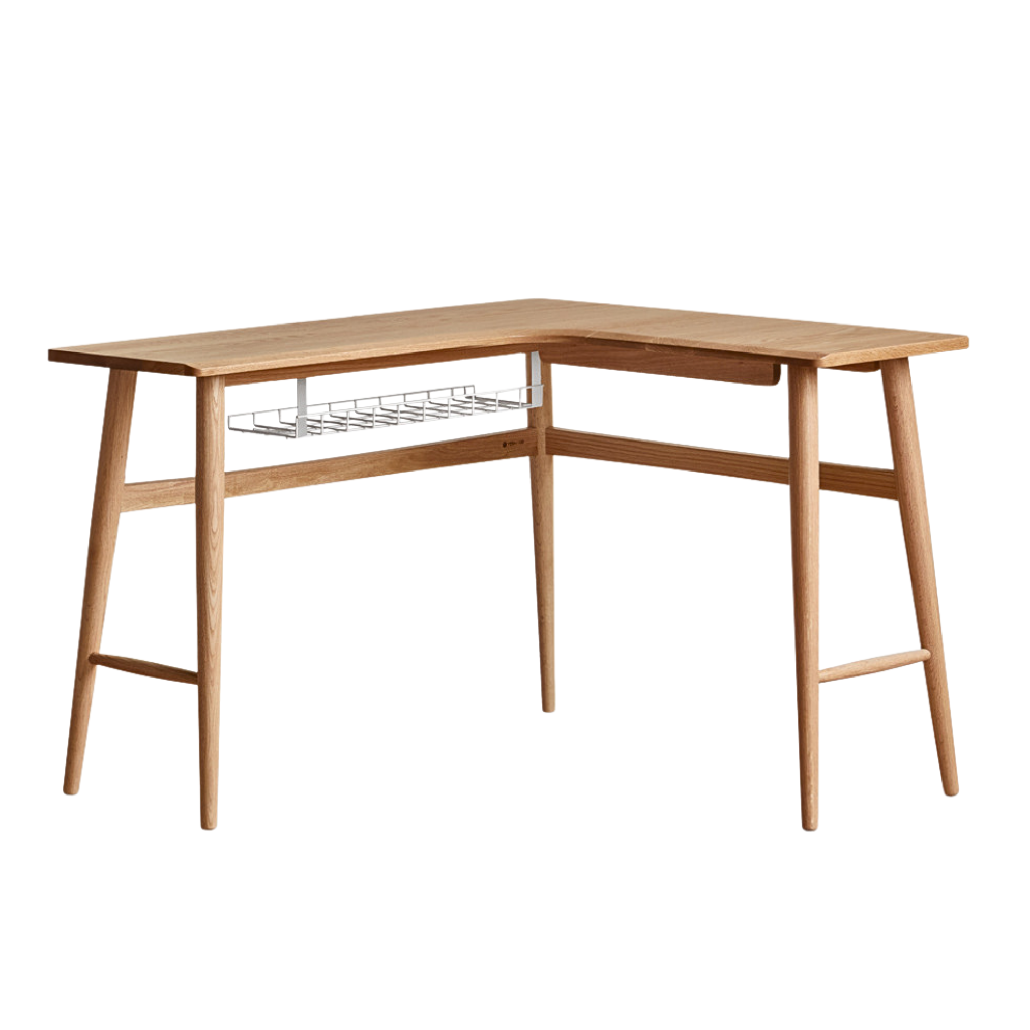 Oak, Rubberwood Solid Wood Corner Table Study Office Desk