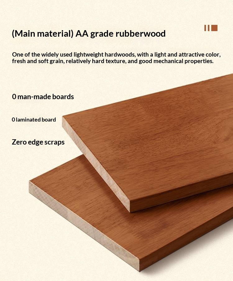 Rubberwood Solid Wood Kids’ Platform Bed and Hidden Storage