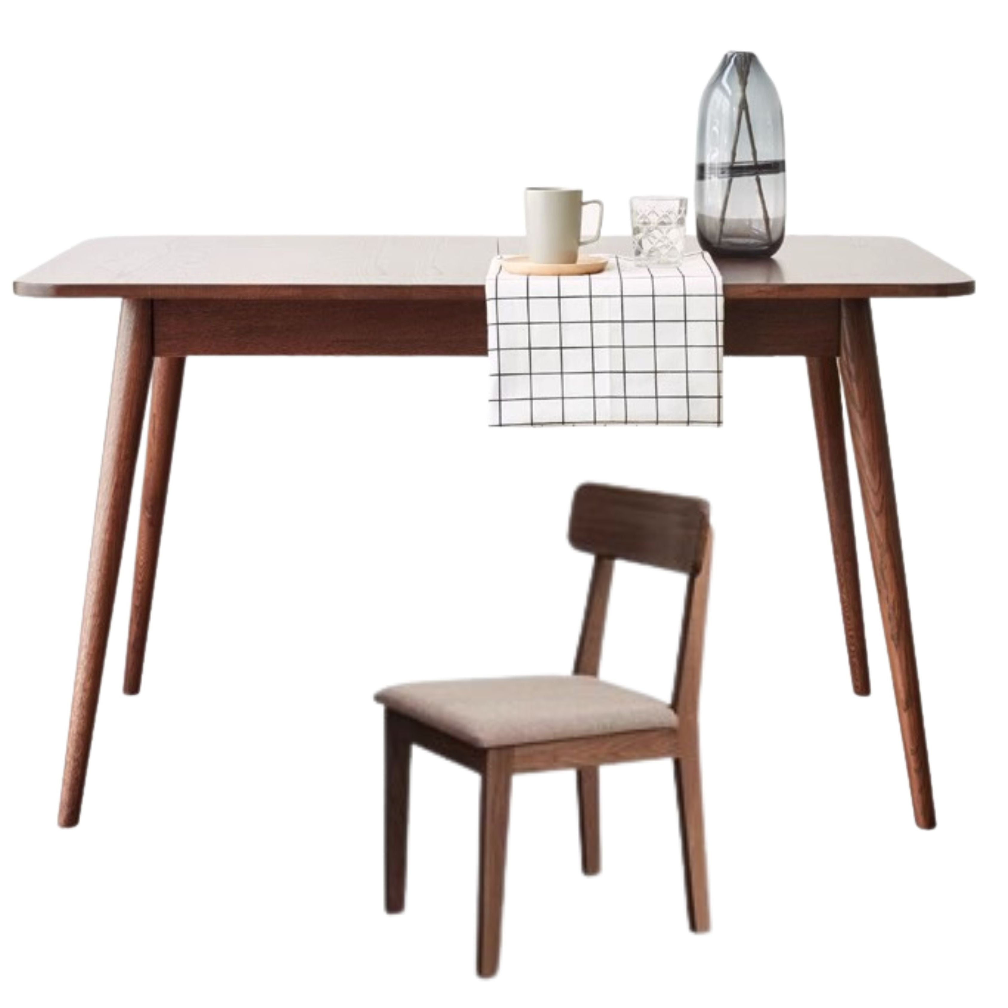 Oak Solid Wood Retractable Folding Dining Table