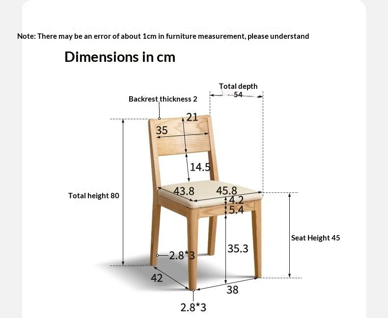4 pcs set Oak Solid Wood Soft Packed Dining Chair