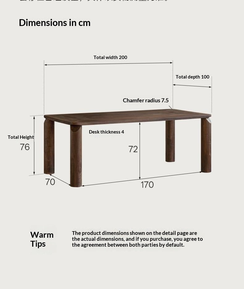 Mango Solid Wood Wabi Sabi Style Dining Table