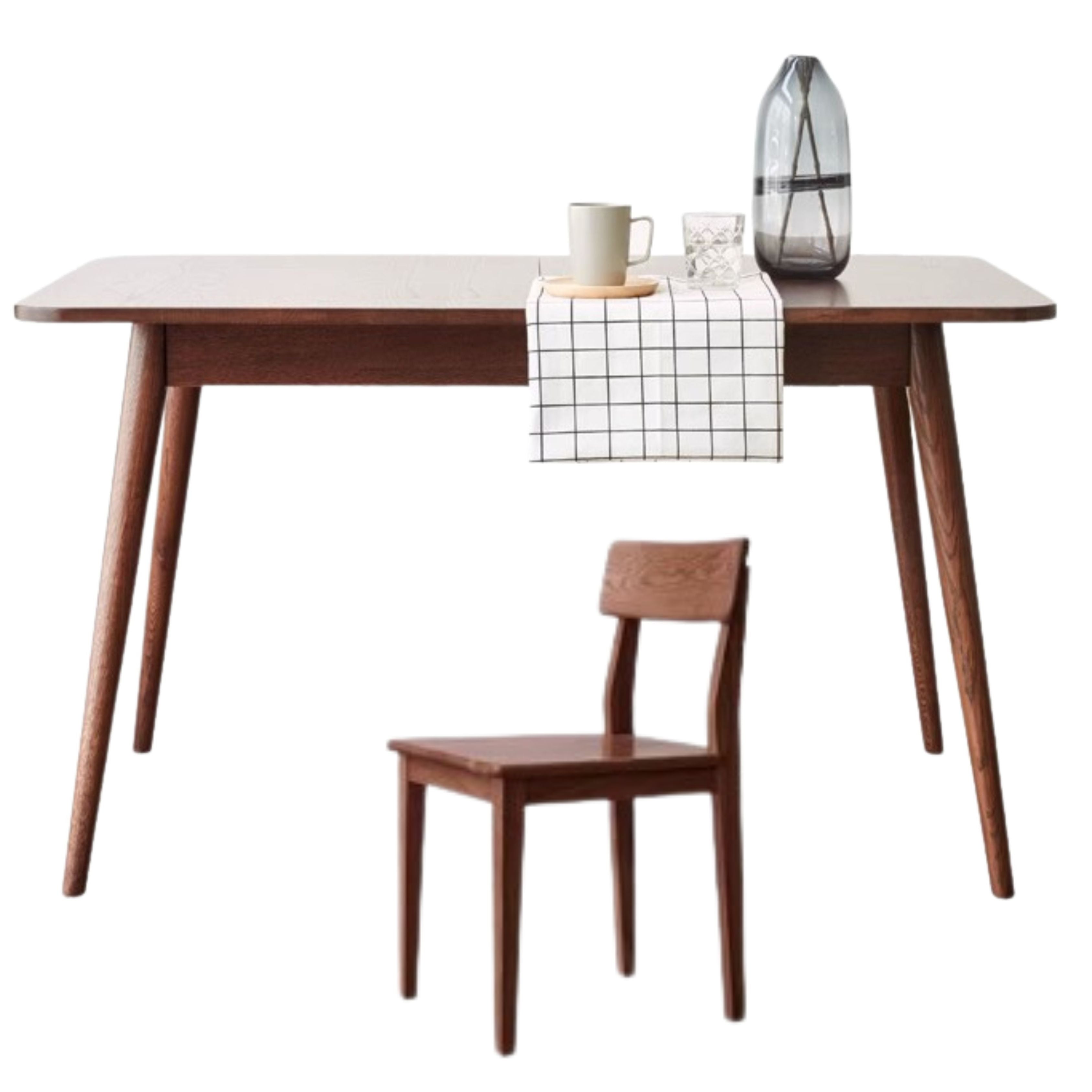 Oak Solid Wood Retractable Folding Dining Table