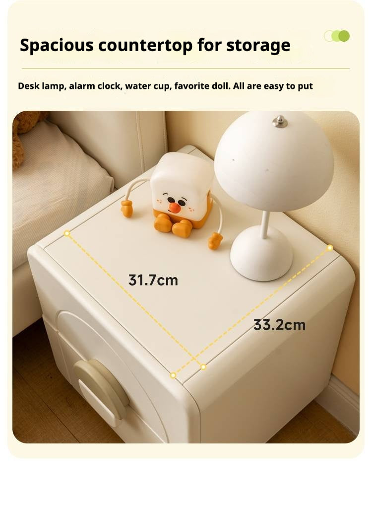 Rubber Wood Solid Wood Children's Nightstand.