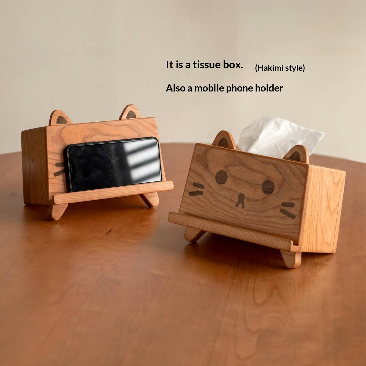 Cherry Solid Wood Tissue Box with Clean Minimal Design