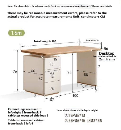 Oak Solid Wood Desk With Lower Cabinet