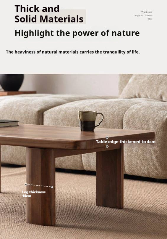 Black Walnut Solid Wood Wabi-Sabi Style Coffee Table