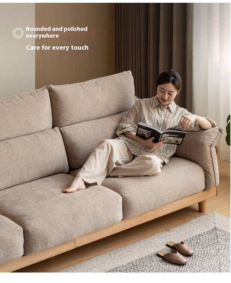 Oak Solid Wood high-back sofa