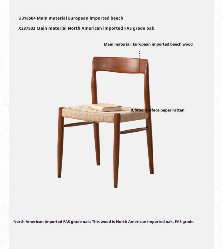 Set 4 pcs Ash, Beech, Cherry Solid Wood Dining Rope Chair