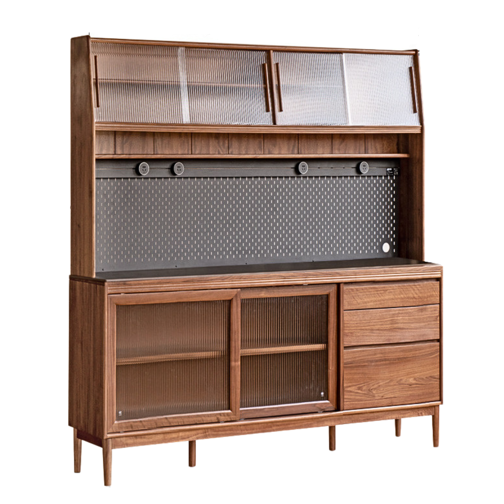 Black Walnut, Oak Solid Wood Rock Board Sideboard