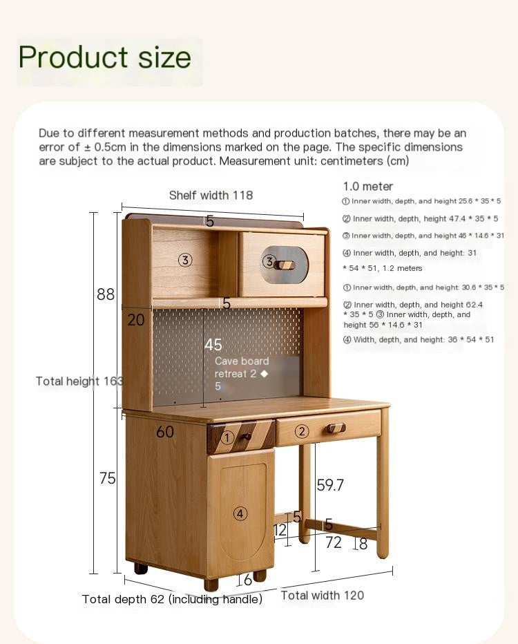 Beech Solid Wood Children's Study Table.