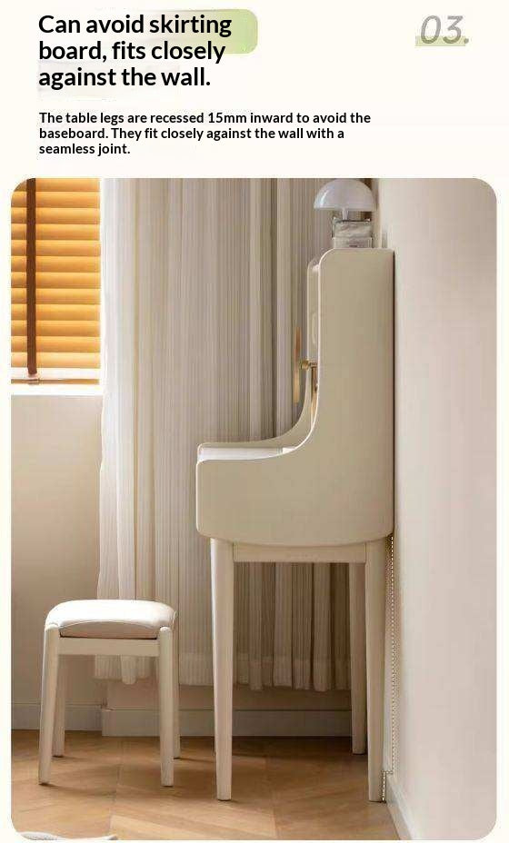 Solid RubberWood Cream Style Vanity Table.