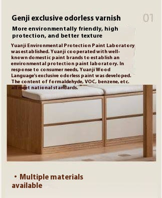 Oak Solid Wood Cream Style Study Bookcase