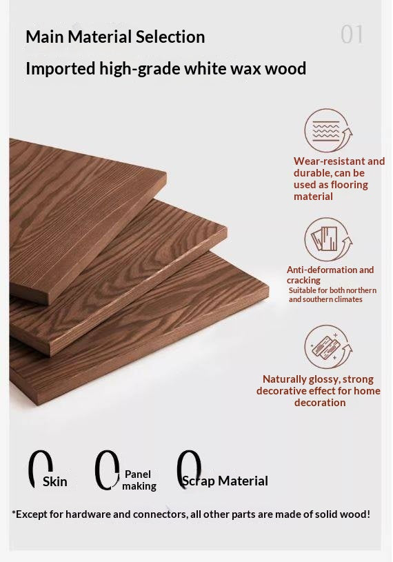 Ash Solid Wood Modern Minimalist Dining Table