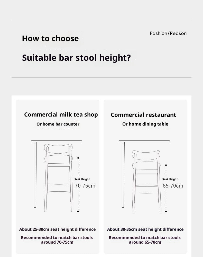 Set 3 pcs Cherry, Ash Solid Wood Modern Bar Stool, Height Chair for Kitchen Island