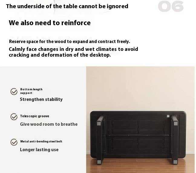 Oak Solid Wood Modern Large Dining Table
