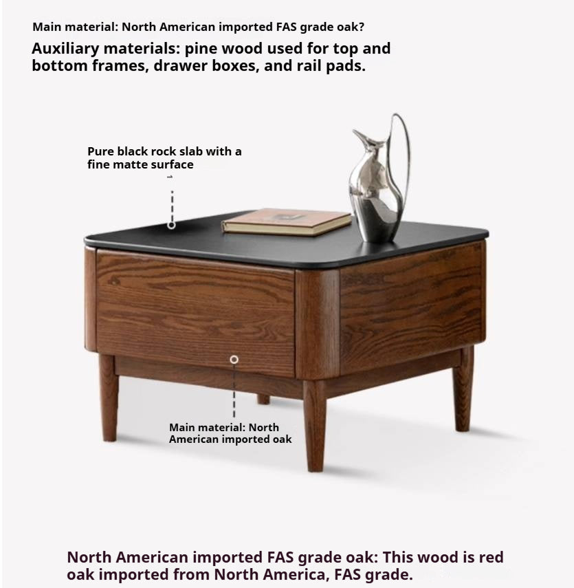 Oak Solid Wood Mobile Coffee Table