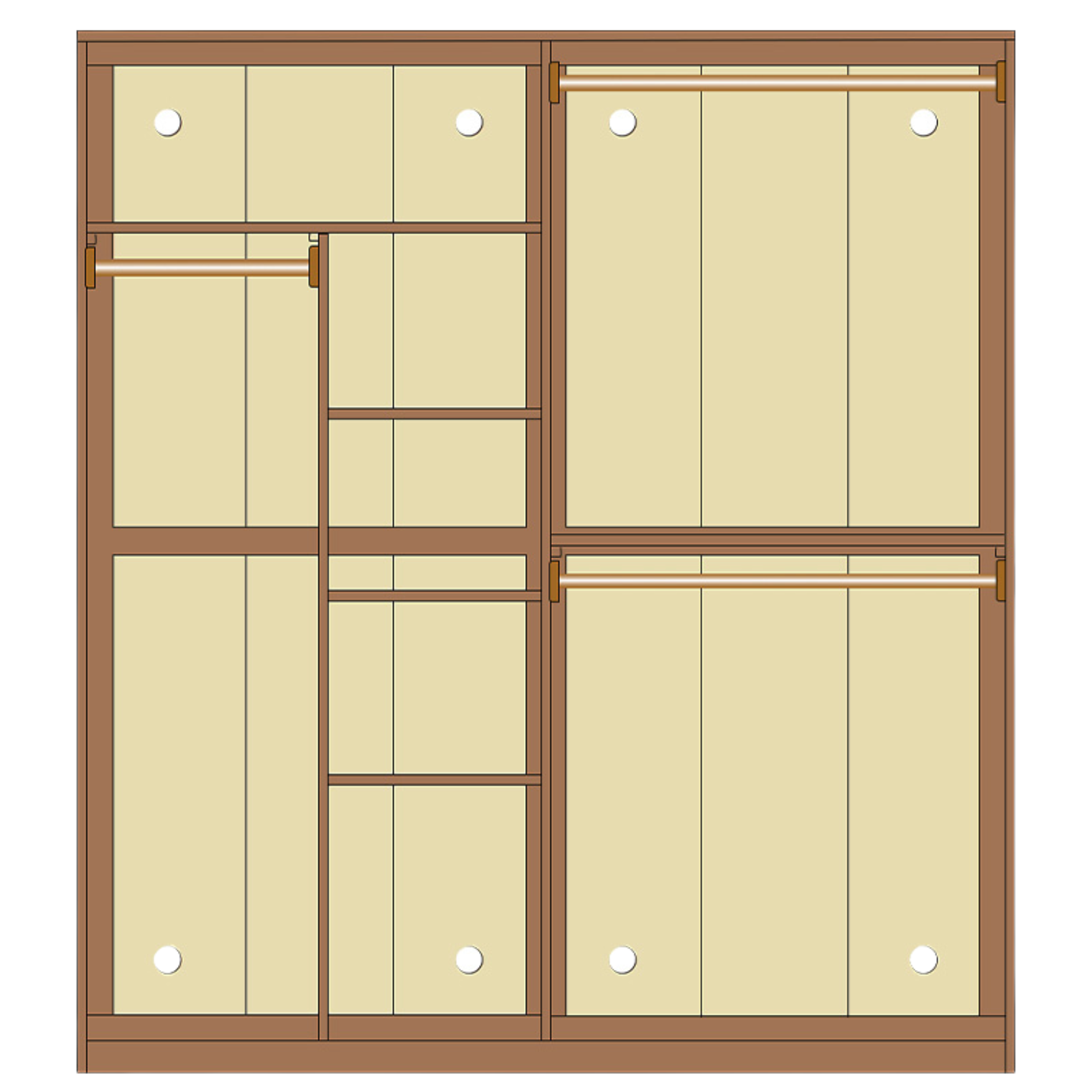 Oak Solid Wood Narrow Wardrobe.
