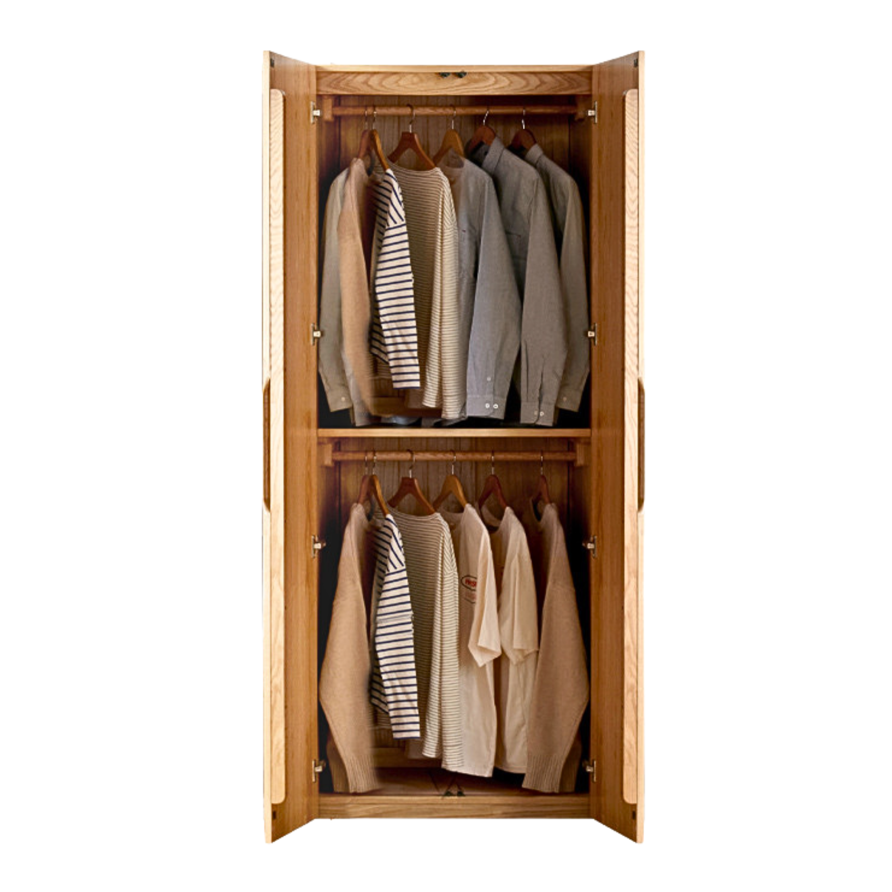 Oak Solid Wood Nordic Wardrobe.