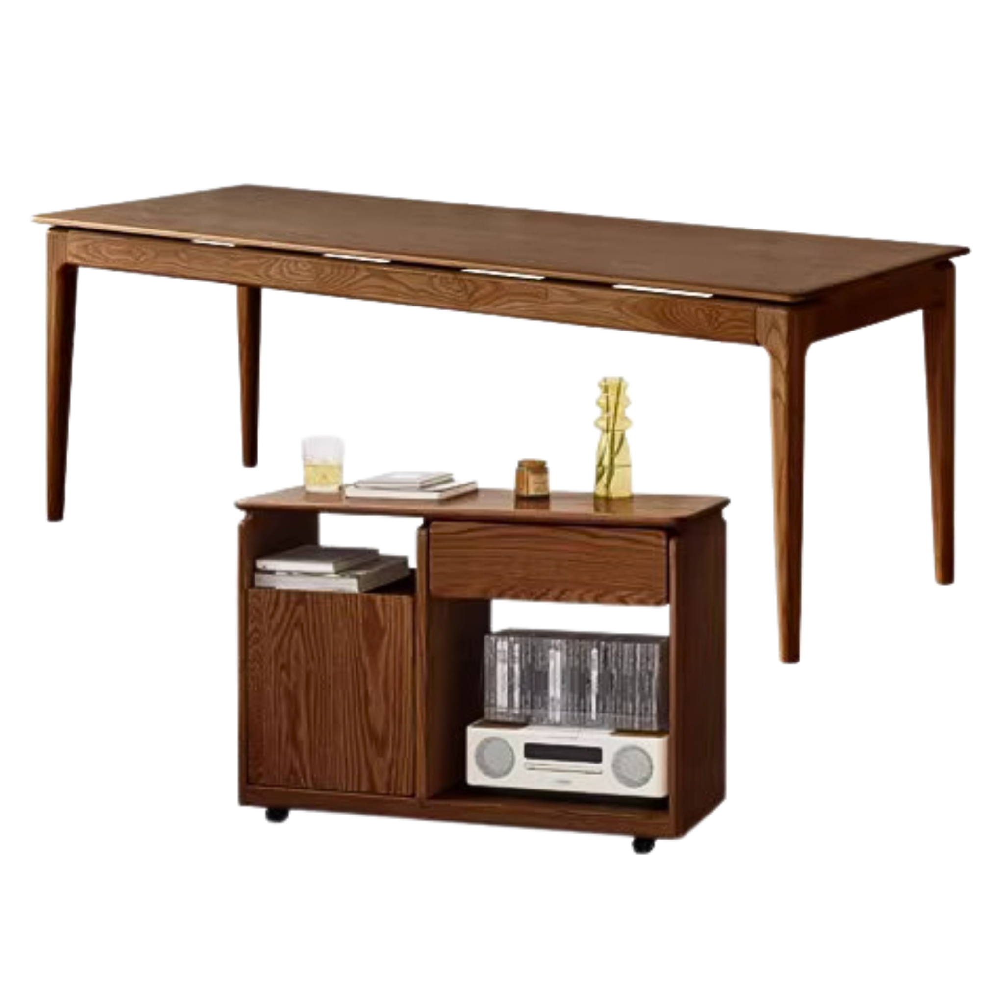 Black Walnut, Ash, Oak, Sandalwood Solid Wood Office Desk, Long Table