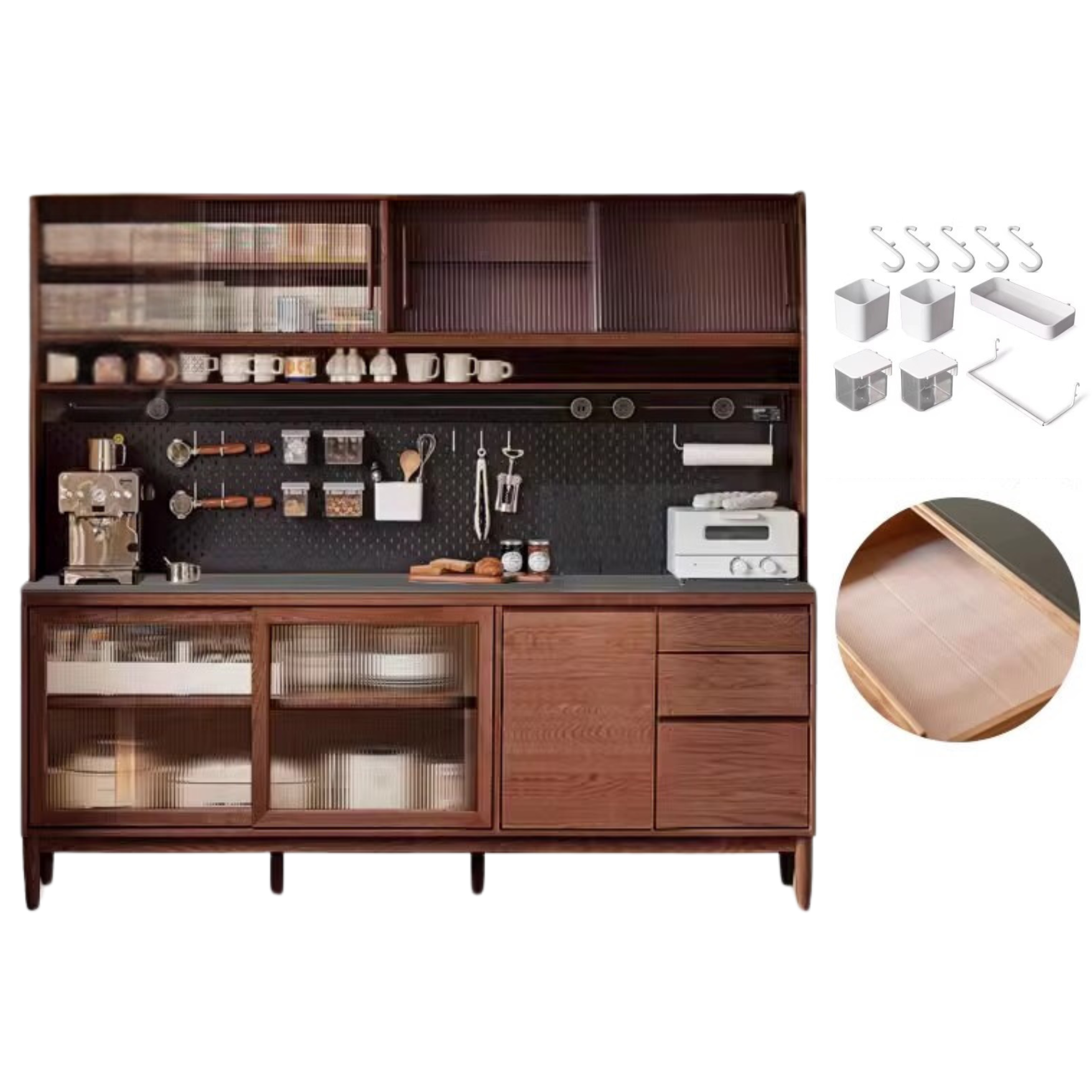 Oak, Ash Solid Wood Large Capacity Storage Sideboard