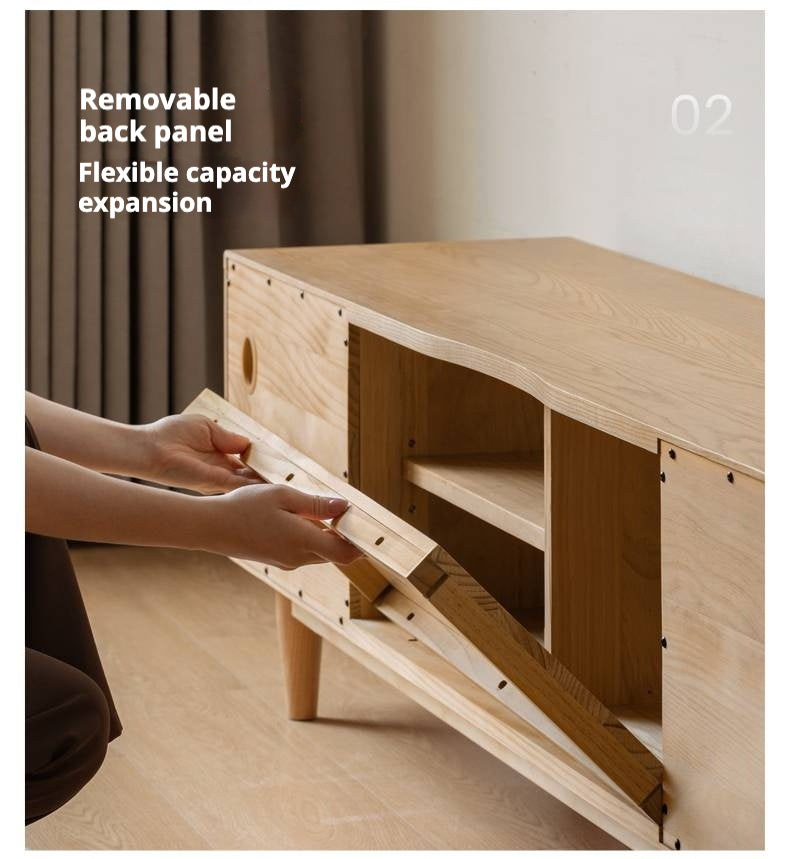 Ash Solid Wood Modern Style TV Stand