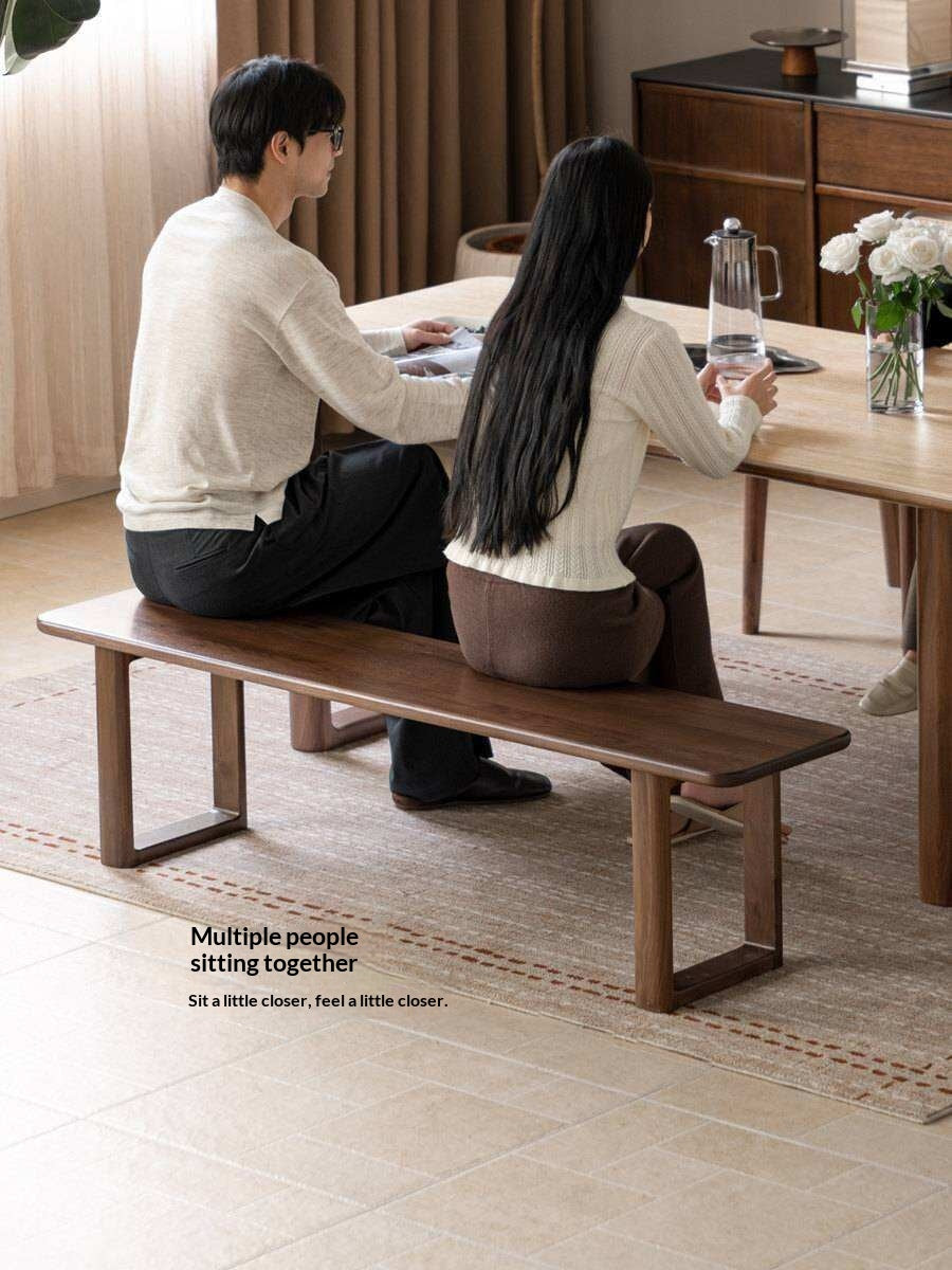 Black Walnut, White Ash Solid Wood Leisure Long Bench