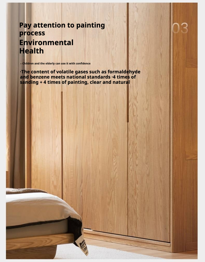 Oak Solid Wood Wardrobe Sliding Door.