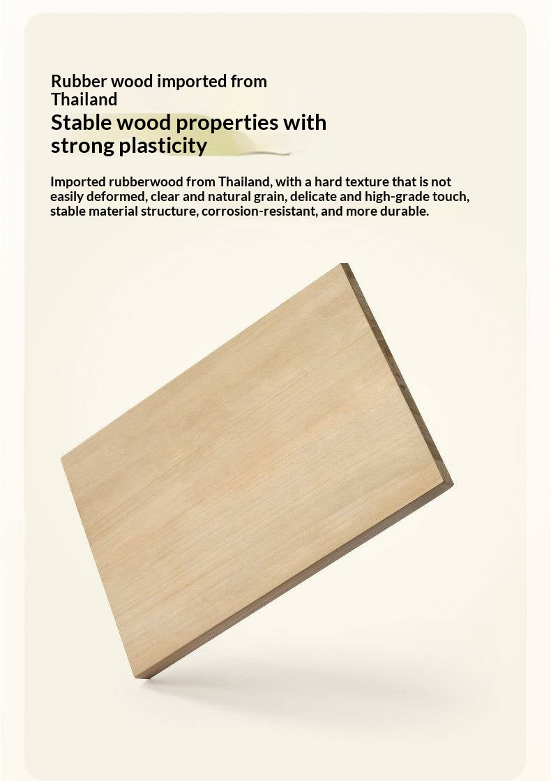 Solid RubberWood Edge Side Table French Cream Style