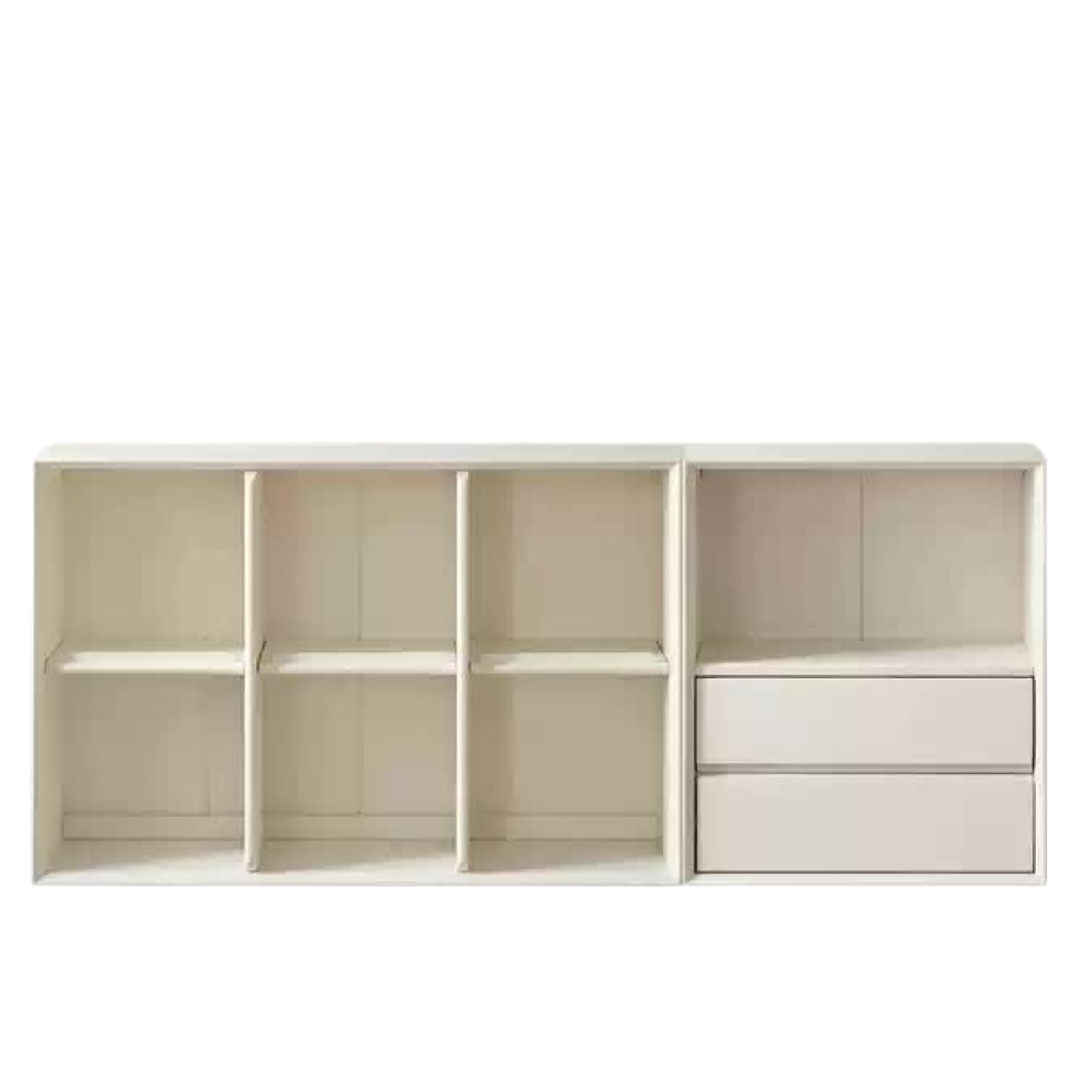 Rubber Solid Wood Cream Style Bookcase.