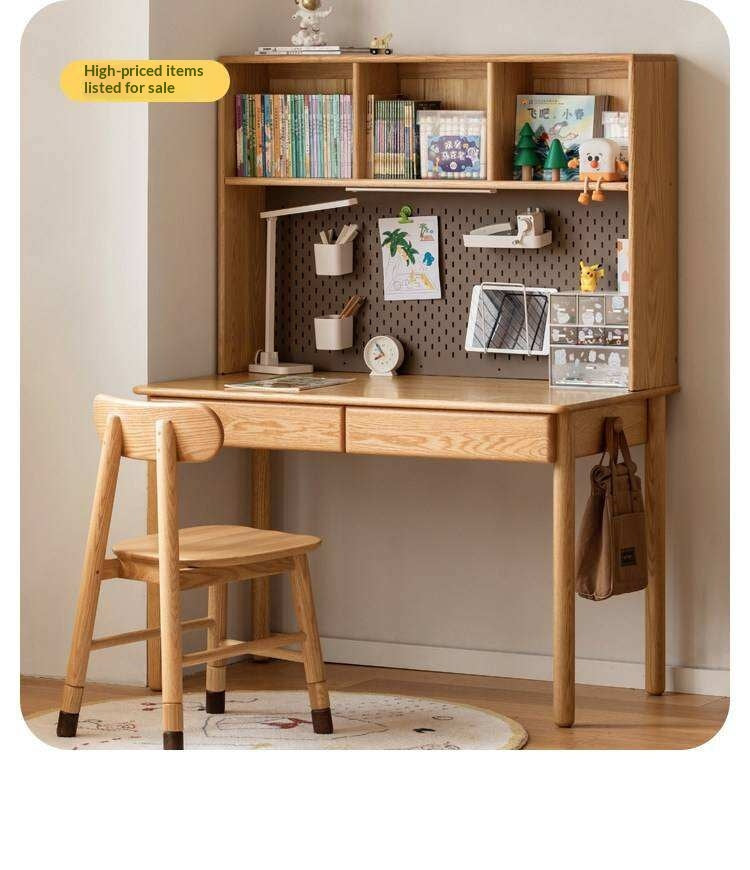 Oak Solid Wood Minimalist Kids Study Desk