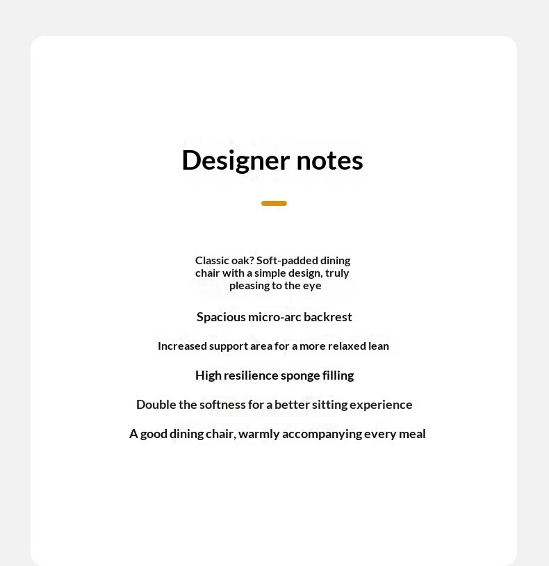 4 pcs set Oak Solid Wood Soft Packed Dining Chair