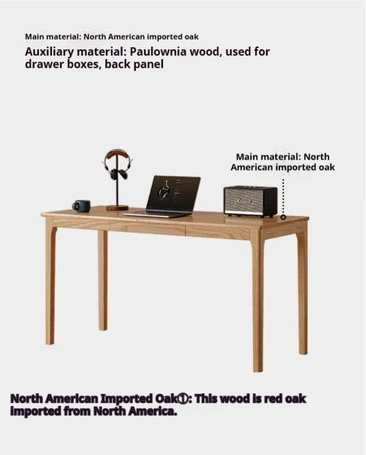Oak Solid Wood Office Nordic Desk