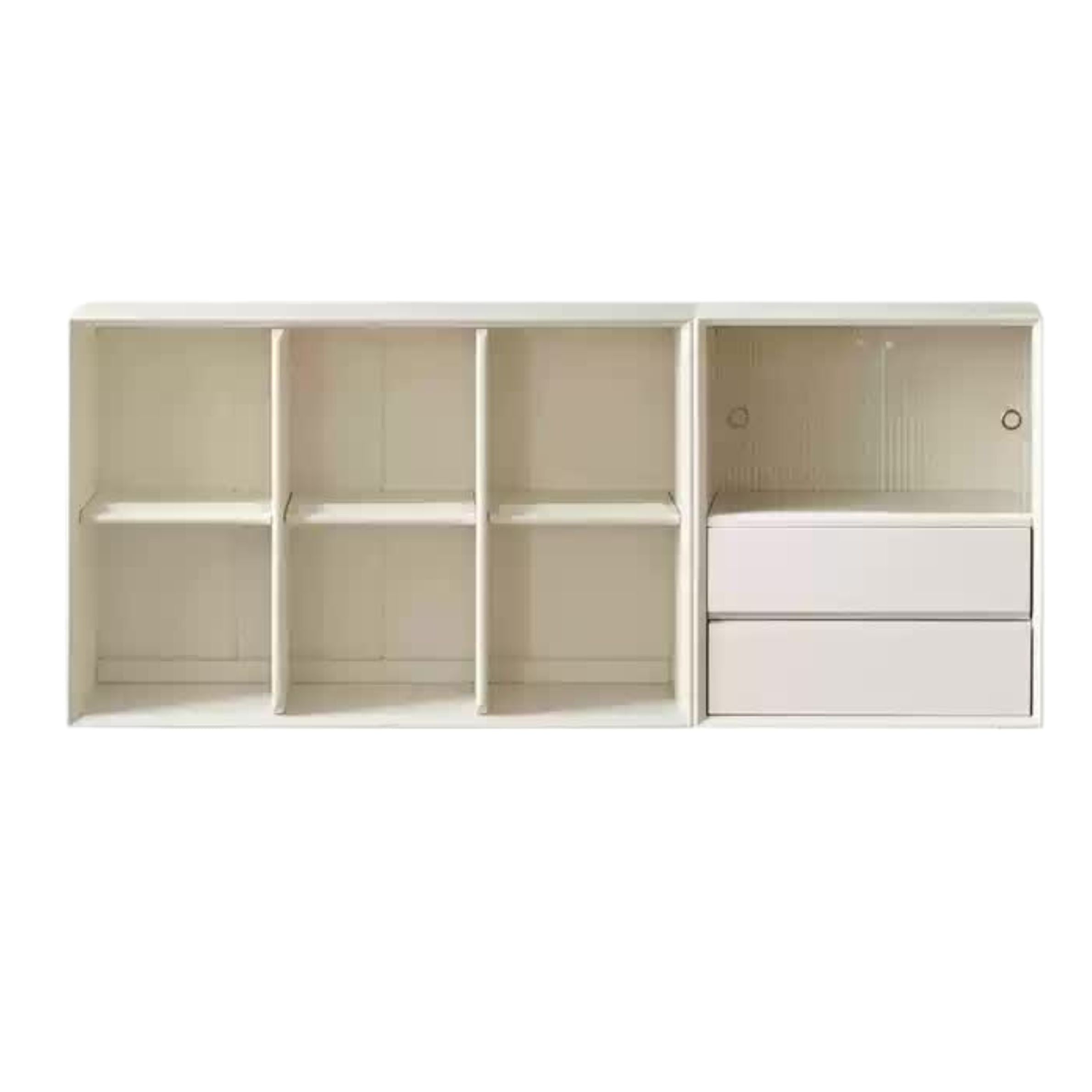 Rubber Solid Wood Cream Style Bookcase.