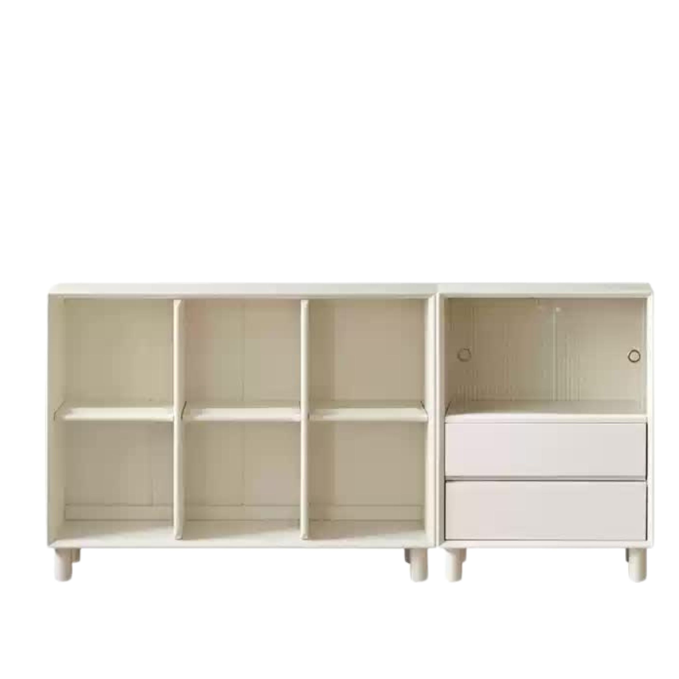 Rubber Solid Wood Cream Style Bookcase.