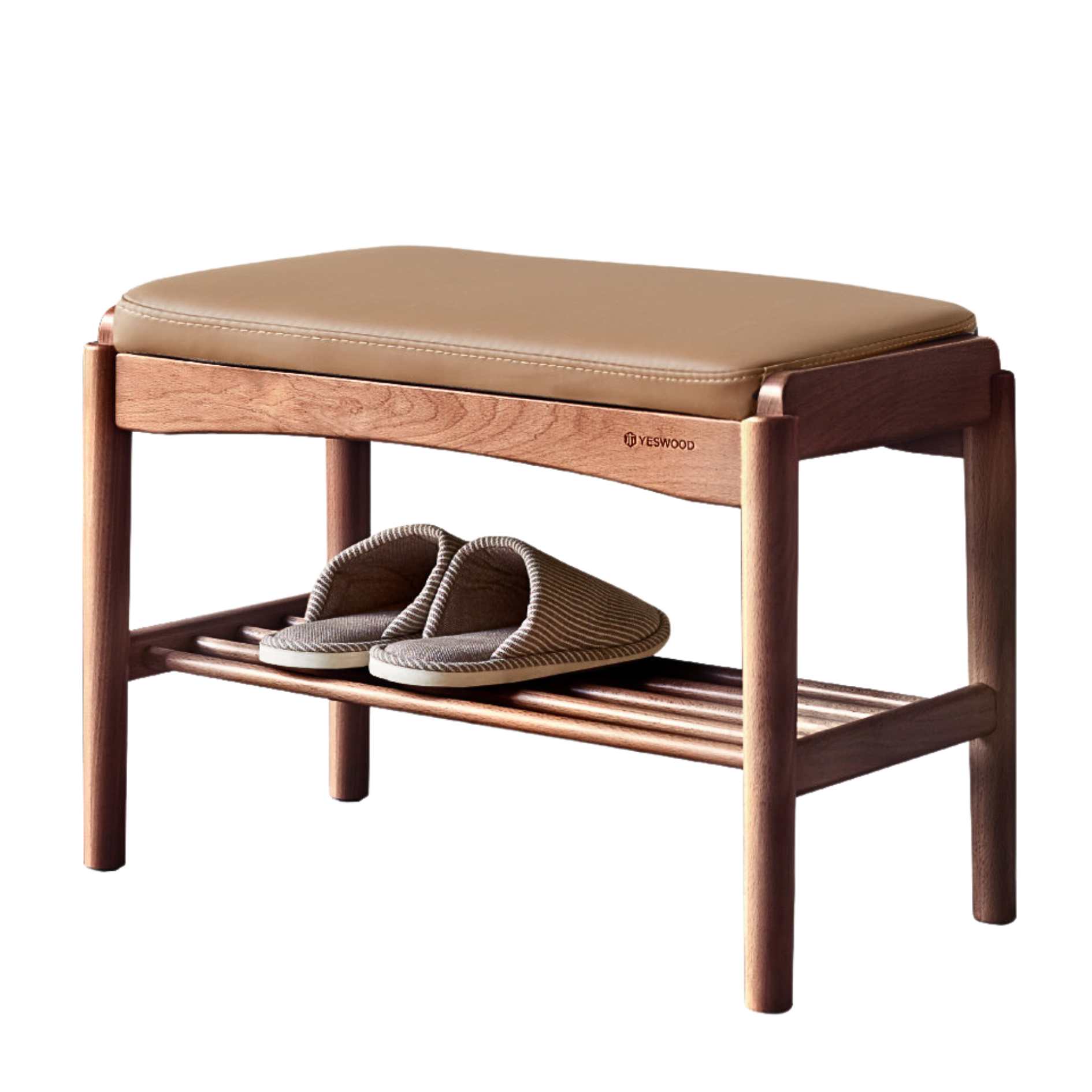 Back Walnut, Oak, Beech, Cherry Solid Wood Shoe Storage Bench