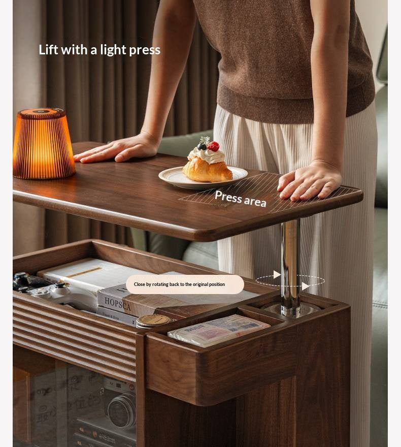 Black Walnut Solid Wood Italian Light Luxury Style Side Table