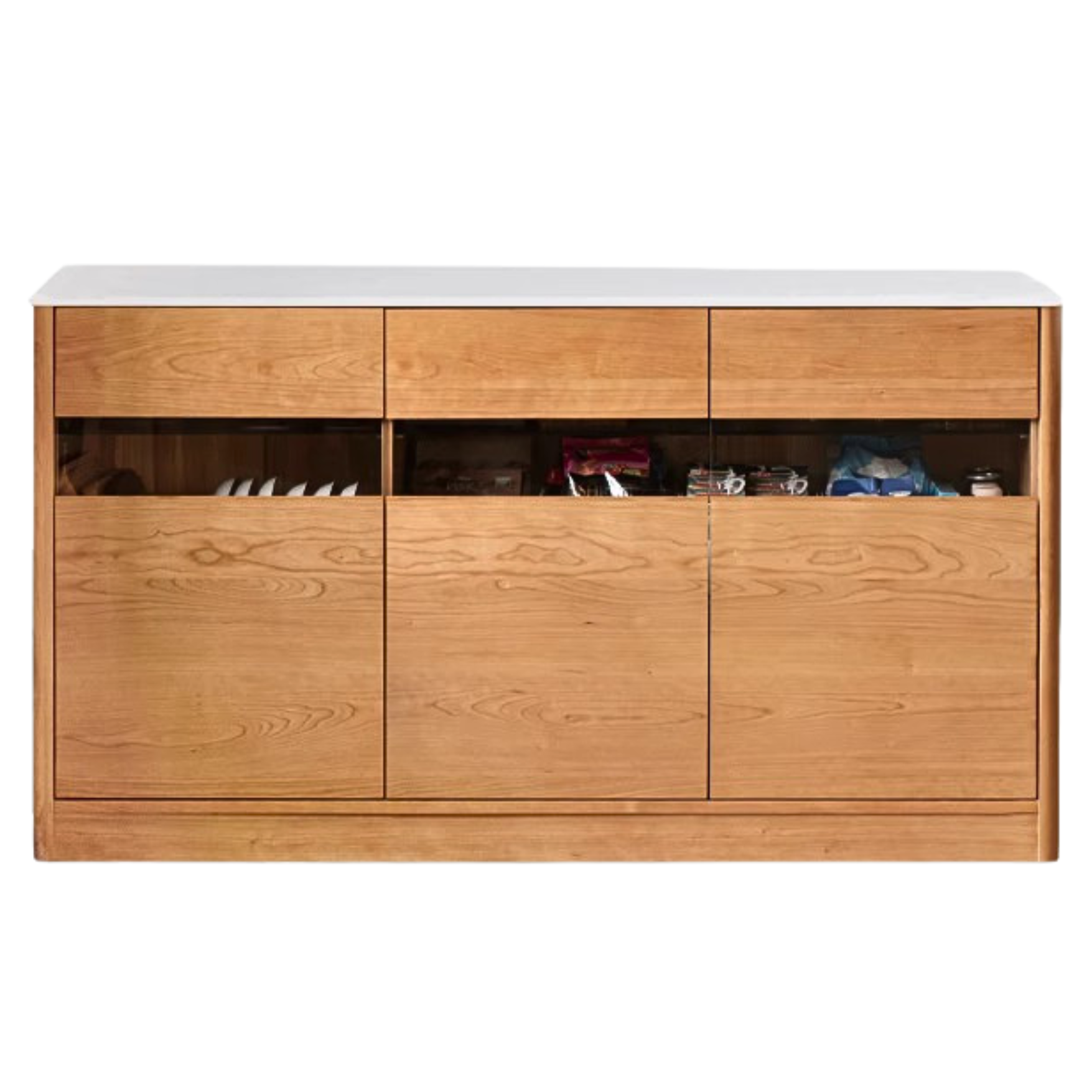 Cherry Solid Wood Large Capacity Storage Sideboard