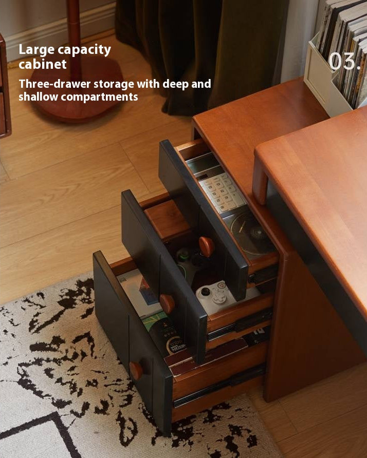 Poplar Solid Wood Retractable Office Table